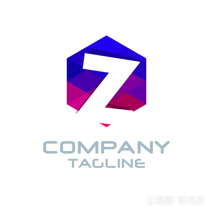 z 字母标志图标马赛克图案设计