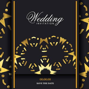 典雅设计和排版的婚礼贺卡, 矢量插画
