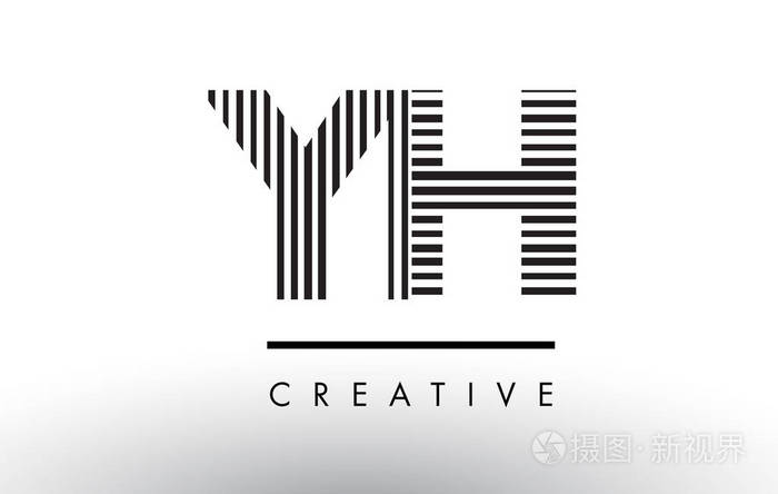 yhyh黑色和白色线字母标志设计