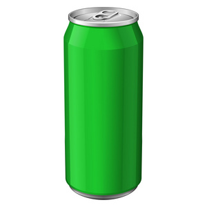 绿色的金属铝饮料饮用即可 330 毫升。 准备好您的设计。产品包装矢量 Eps10