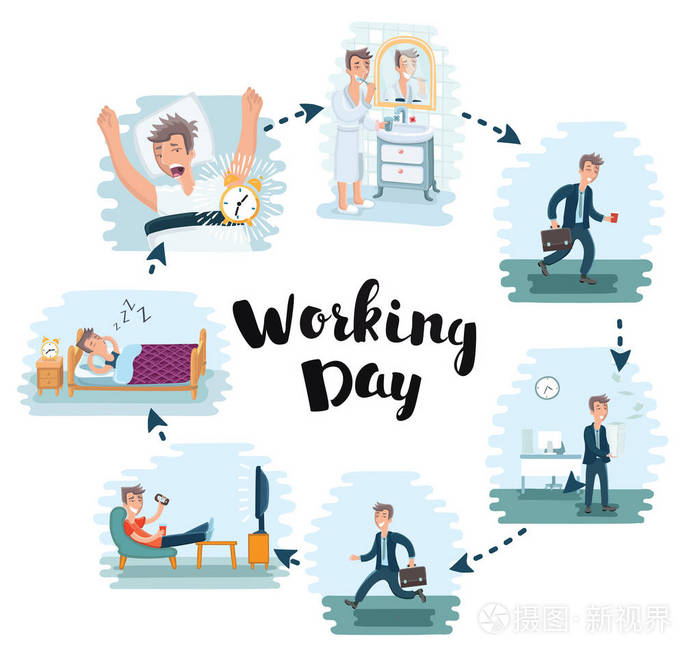 在办公室的人工作日