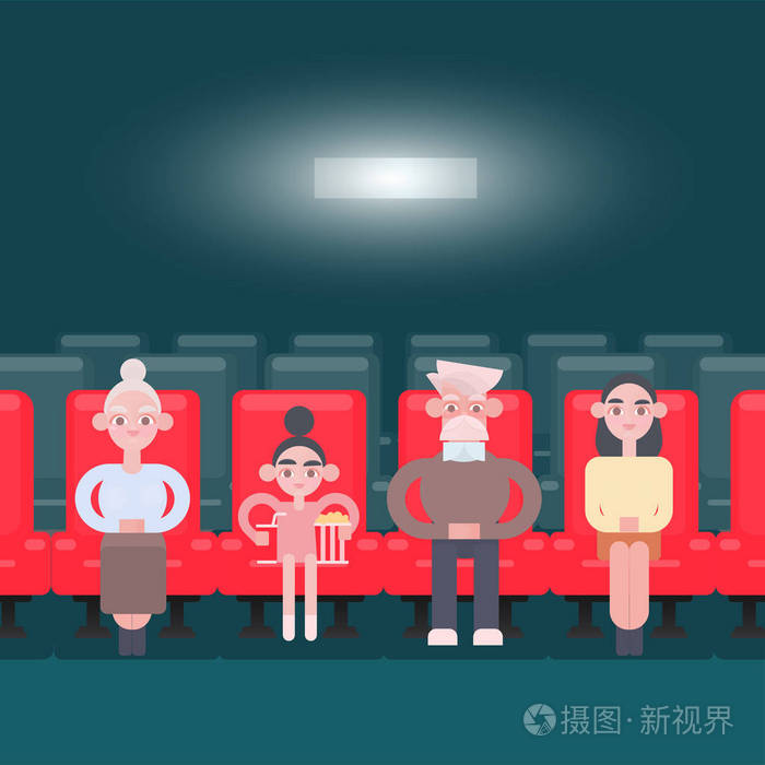观众在电影院横幅插画-正版商用图片0ovrit-摄图新视界
