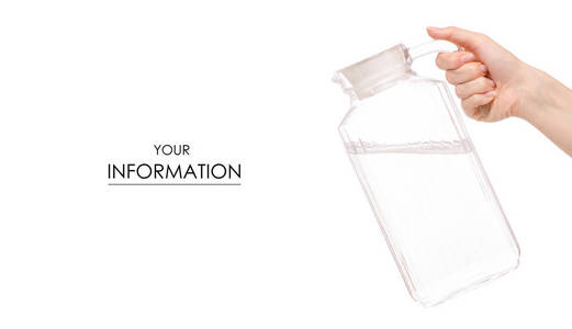 透明玻璃水瓶水在手型