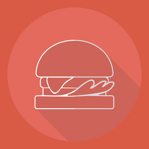 扁丝的现代化设计与阴影图标汉堡包