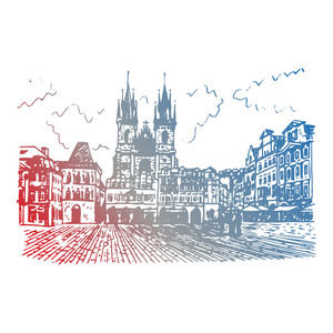 在捷克共和国布拉格旧城广场图片