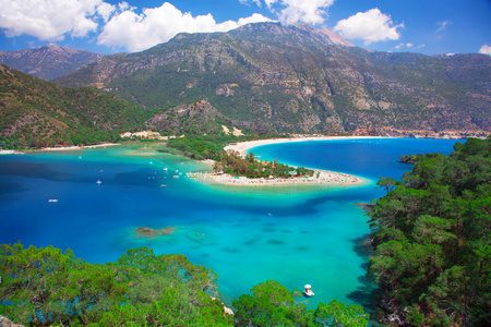 土耳其 Oludeniz 蓝礁湖鸟瞰图