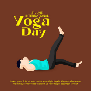 国际瑜伽日背景的矢量插图
