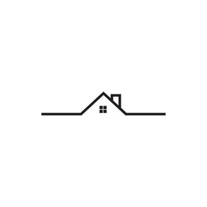 单线房地产住宅徽标图标设计模板矢量