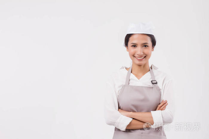 照片 幸福微笑的职业亚洲妇女家庭佣工 家务助理 女管家 女孩店主