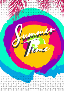 夏天加利福尼亚 tumblr 背景设置与棕榈, 天空和日落。夏季标语牌海报传单邀请卡。夏季