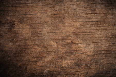 旧的垃圾深色纹理的木质背景, 表面的老褐色木材纹理, 顶部视图棕色木镶板