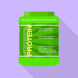 绿色蛋白罐图标, 扁型