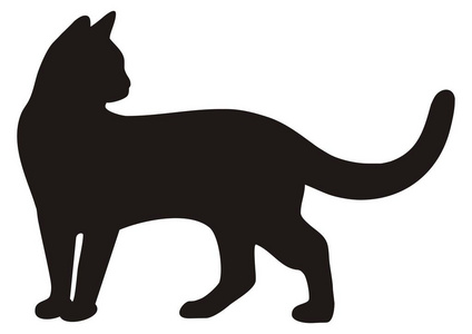 黑猫, 矢量图标, 剪影