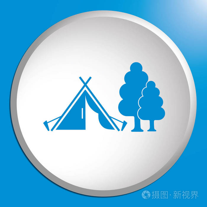 旅游帐篷的程式化图标.矢量图案