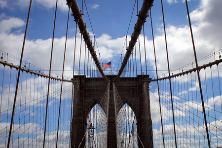 布鲁克林大桥景观, 纽约春天, 美国