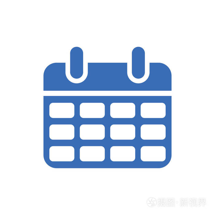 日历图标-事件符号-日或月图标-在白色背景上隔离的平面矢量插图