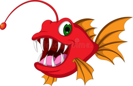 红怪鱼卡通图片