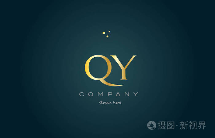 qy q y 金金色豪华字母表字母标志图标模板