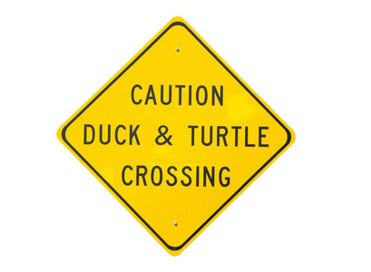 鸭和龟跨越标志