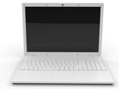 现代白色模板笔记本电脑