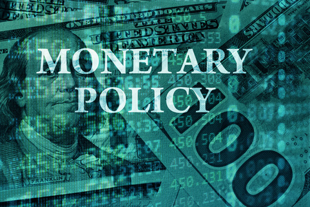 在背景上词语货币政策与金融数据