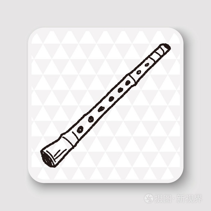 长笛涂鸦矢量图