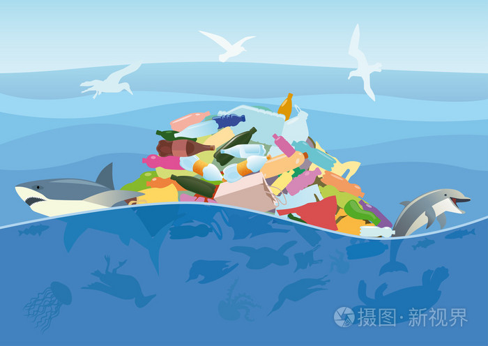 海洋动物和鸟类的塑料垃圾的死亡率
