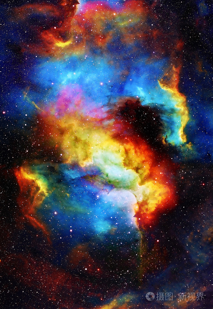 星云宇宙空间和星星蓝色宇宙的抽象背景这幅图像由美国国家航空航天局