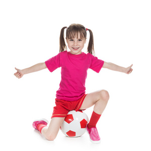 小女孩的足球运动员