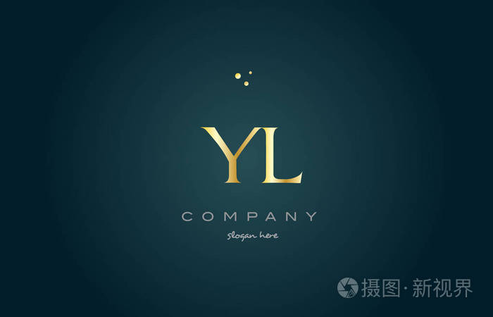 ylyl黄金金色豪华字母表字母标志图标模板