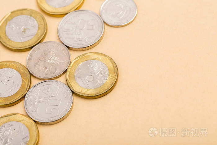 新加坡硬币大堆