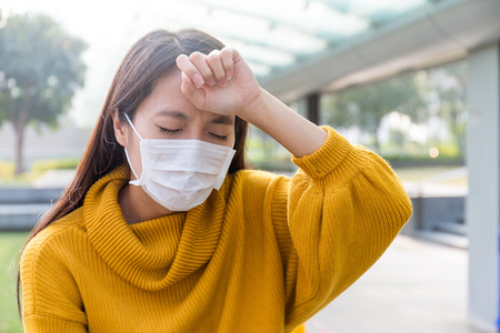 亚洲女人戴口罩