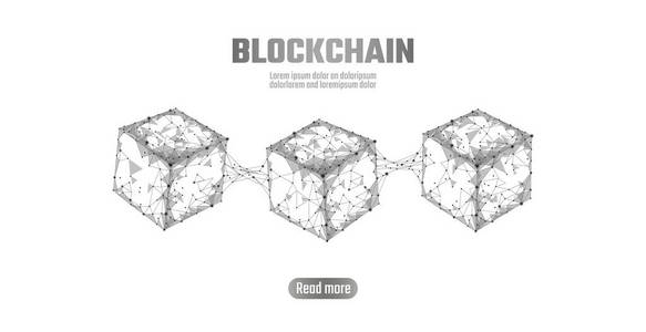 Blockchain 立方体链符号的平方码大数据流信息。灰色白色中性表示样式。Cryptocurrency 金融比特经营理念矢量