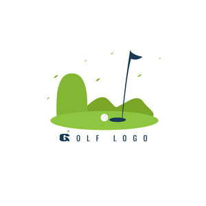 高尔夫标志模板。景观设计。向量。在白色背景上