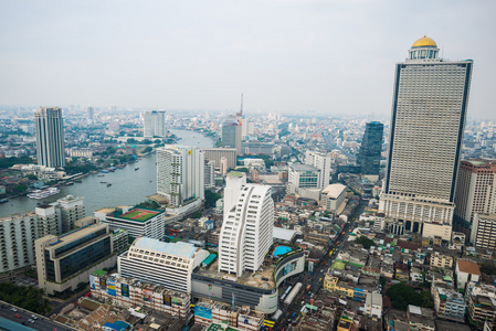 曼谷一天视图从放弃塔