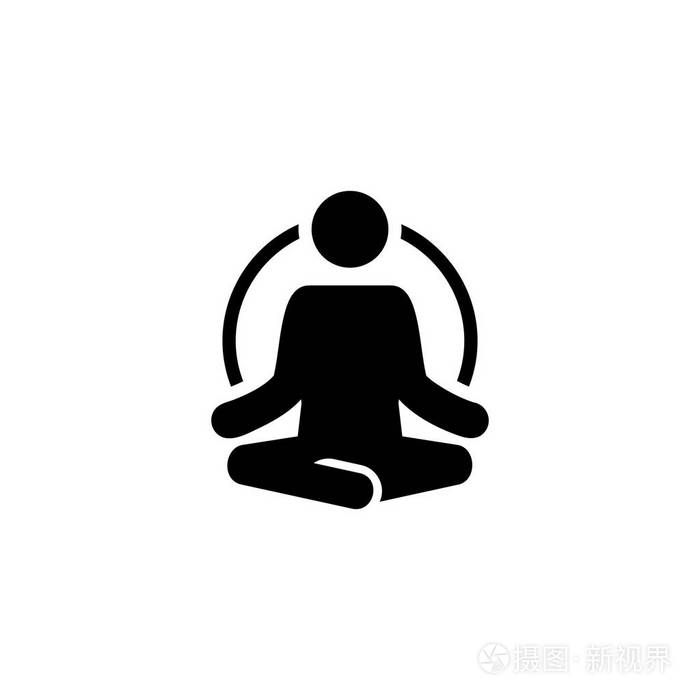 瑜伽健身图标.平面设计