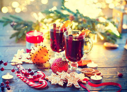圣诞节酝酿酒喝热饮料