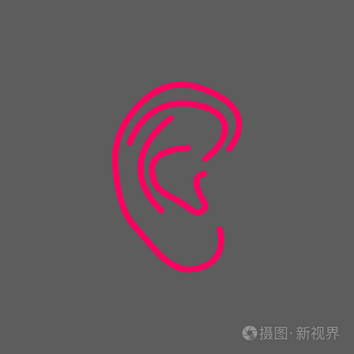 耳朵web 图标.矢量图