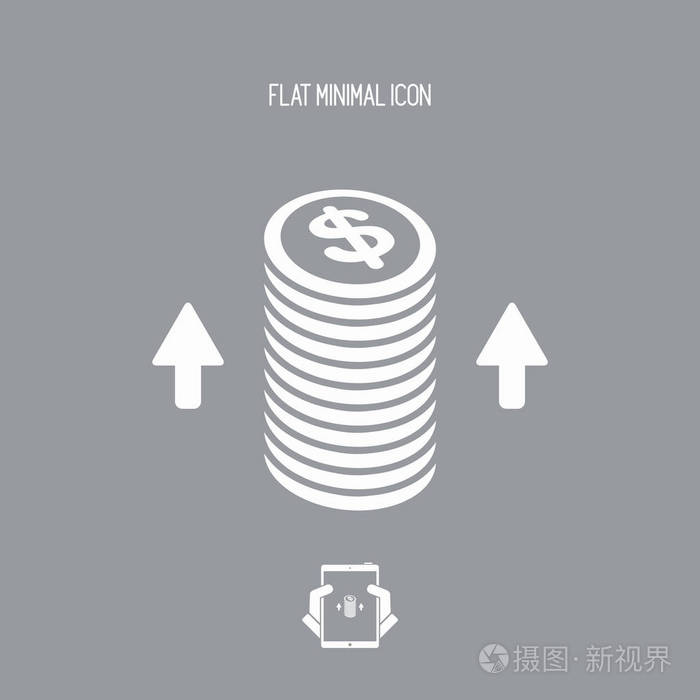 增加收入-美元-矢量 web 图标