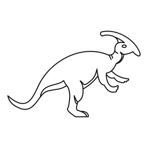 Parazavrolofus 恐龙图标，大纲样式