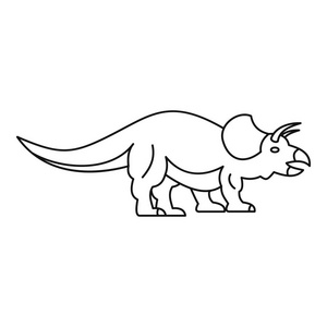 Styracosaurus 恐龙图标，大纲样式