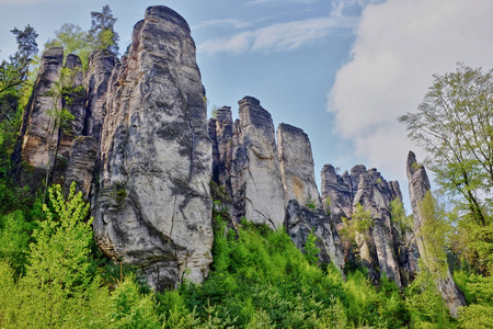 在捷克共和国的砂岩岩