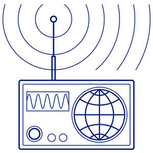 抽象广播收音机集合的例证图片