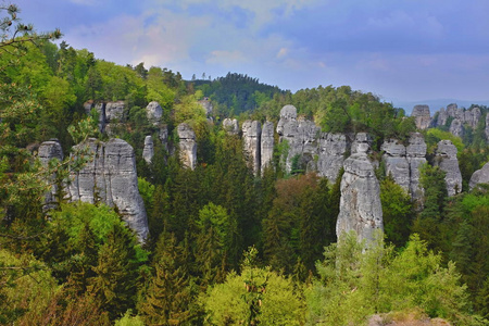 在捷克共和国的砂岩岩