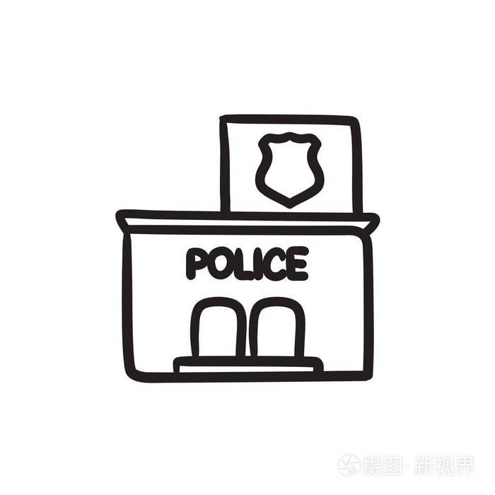 警察局素描图标