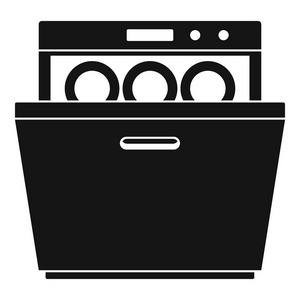 现代洗碗机图标, 简单的风格