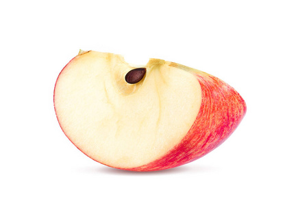 红苹果果片 切 在白色背景下分离