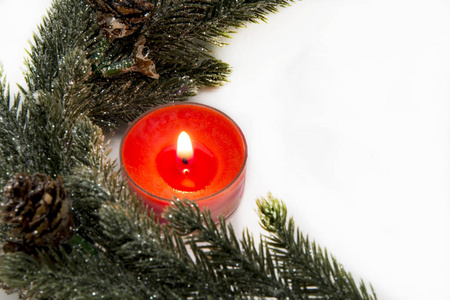 圣诞红色装饰蜡烛