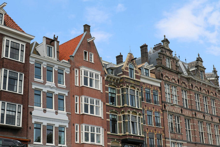 阿姆斯特丹传统民居门面与经典荷兰建筑