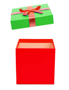 红色礼品盒, 带隔离带